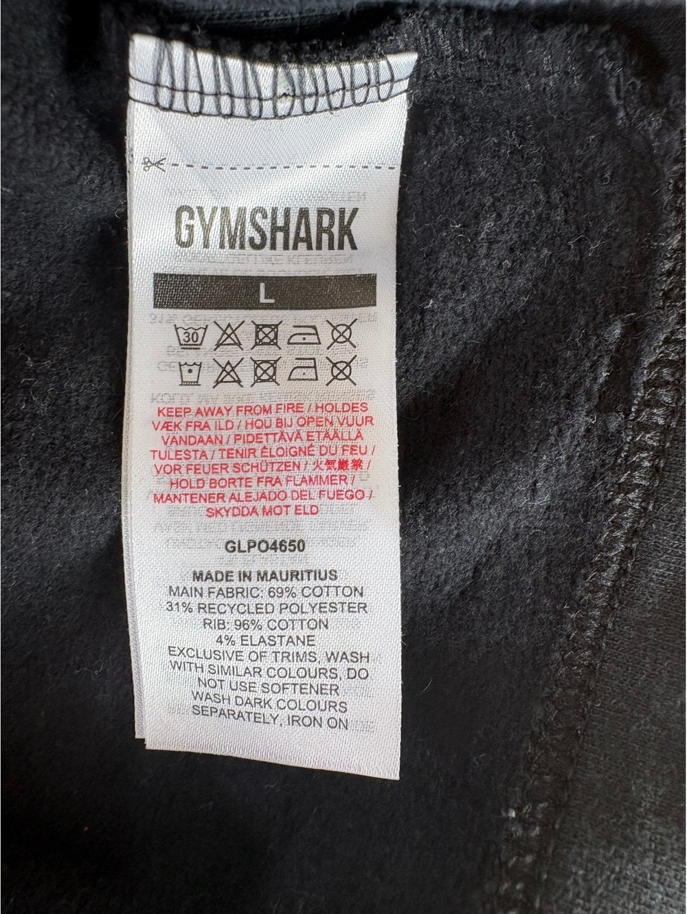 Gymshark Women's Black Cropped Hoodie Size Large Cotton Blend - Picture 6 of 6
